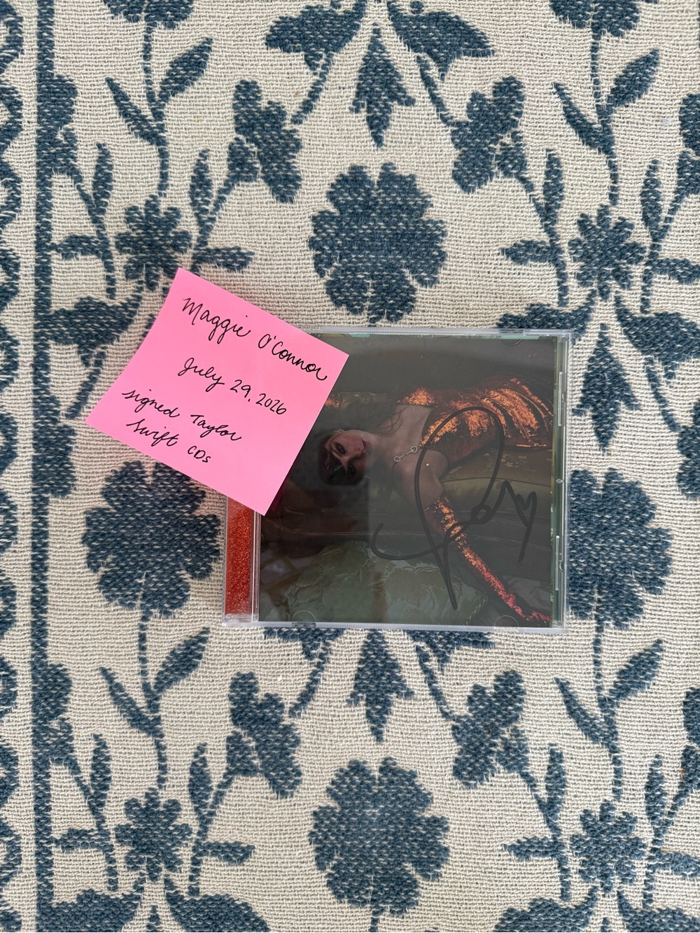 Taylor Swift The Life of a Showgirl signed CD